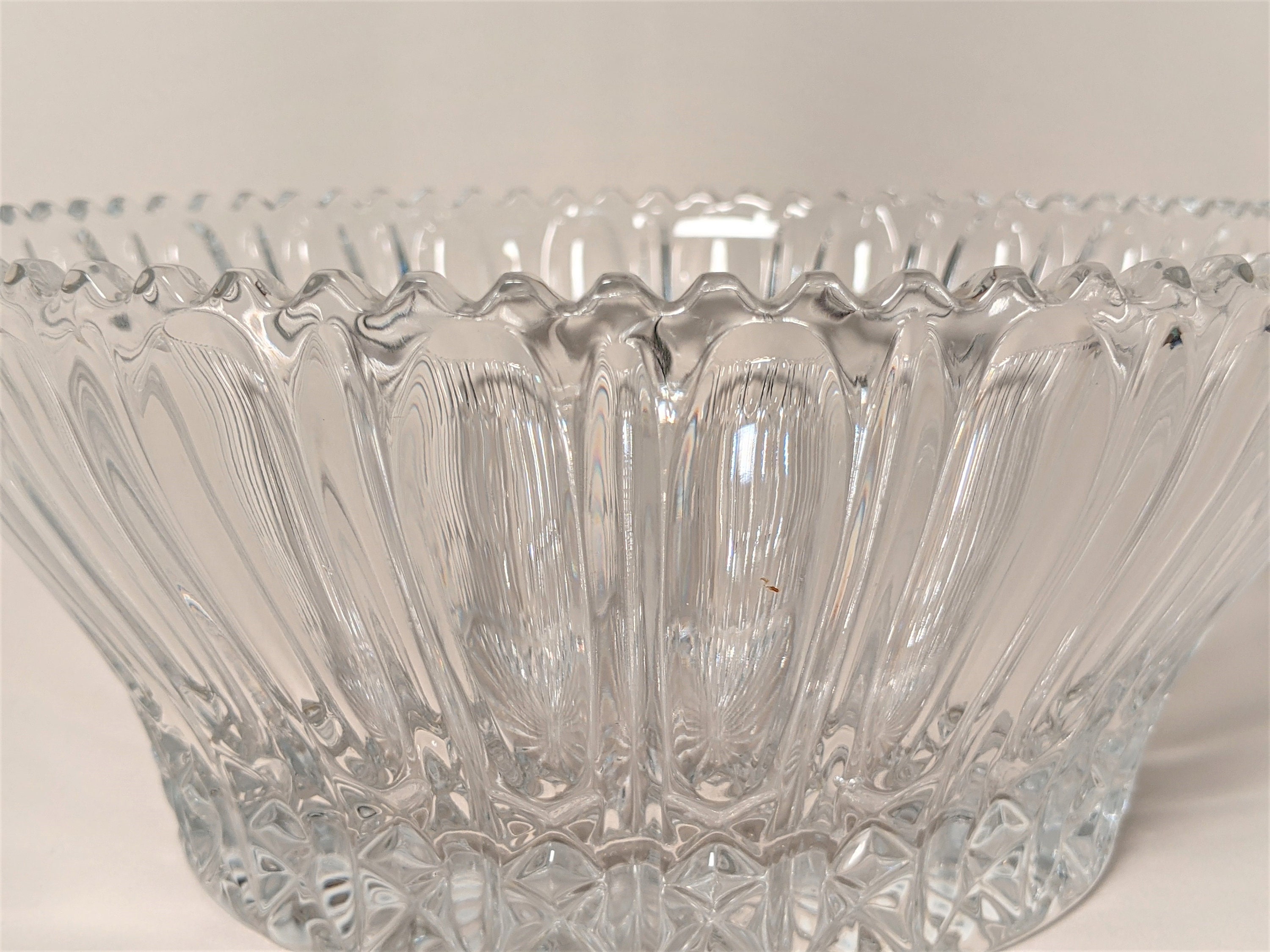 Lead Crystal Bowl by Crystal Zajecar Saw Tooth Edge Serving Etsy Polska