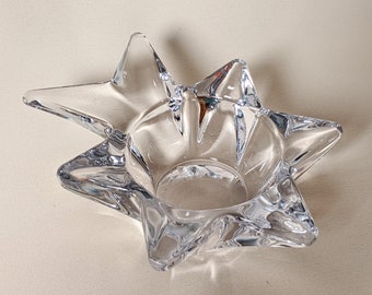 Vintage Art Glass Bowl - Molded Glass Star Ashtray