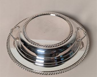 1940s Divided Serving Dish - Silver Plate Table Tray