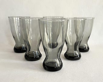 Libbey Smoke Gray Tumblers - Pilsner Beer Glasses