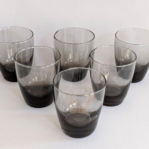 Libbey Smoke Gray Lowball Glasses - Set of 8 Rocks Glassware