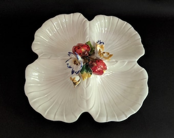 Vintage Capodimonte Style Italian Serving Platter - Porcelain Relish Tray
