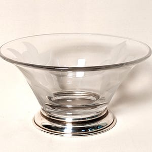 Etched Glass Trinket Dish - Small Flared Bowl
