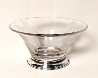Etched Glass Trinket Dish - Small Flared Bowl