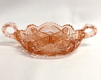 Pink Depression Glass Serving Dish - Imperial Glass Divided Bowl