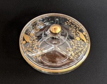 Vintage Cambridge Glass Candy Bowl - Three Sectioned Serving Dish