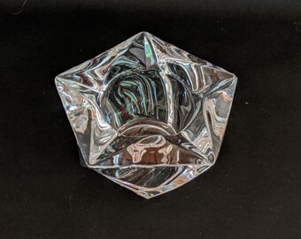 Vintage Partylite Votive Star Candle Holder - Heavy Crystal Trinket Catchall