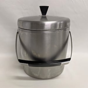 1970s West Bend Ice Bucket - Mid Century Stainless Bar Accessory