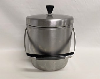 1970s West Bend Ice Bucket - Mid Century Stainless Bar Accessory