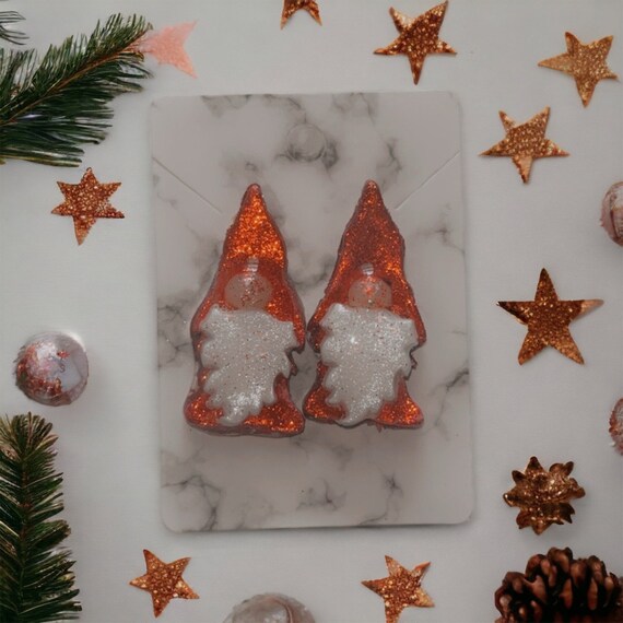 Red Glitter Gnome Earrings/stud Earrings/christmas/fall/gifts for
