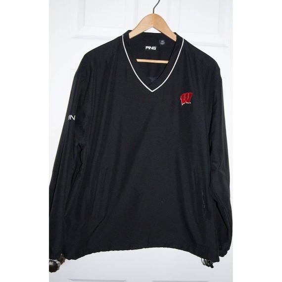 Wisconsin Badgers Pullover PING Jacket Black Badge