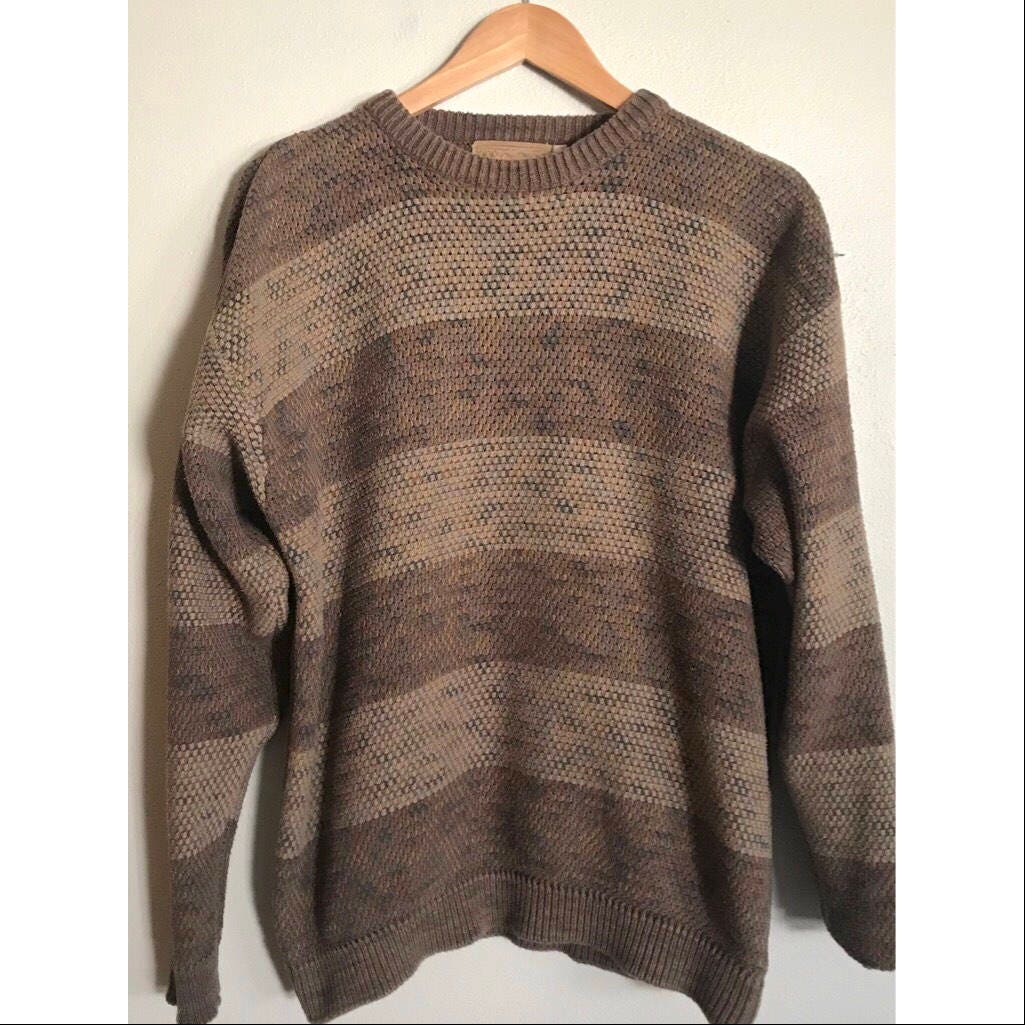 mens brown striped sweater
