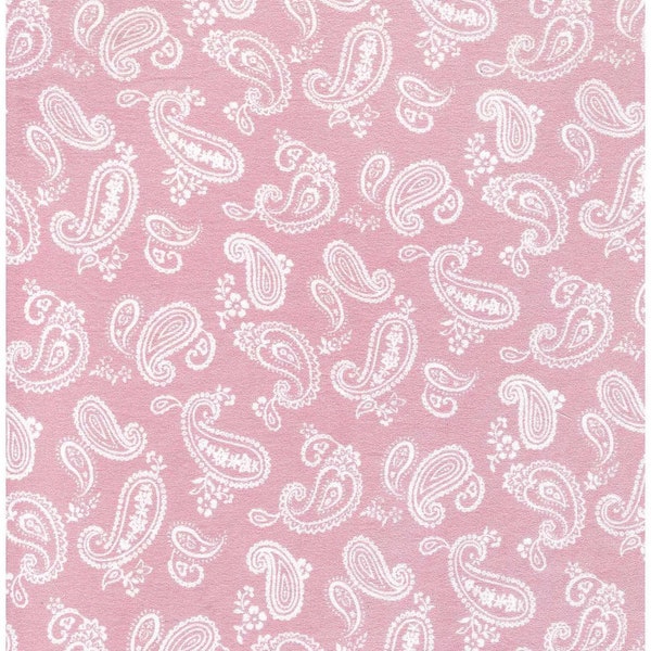 Pink Paisley  -Double Brushed Poly Knit Stretch Polyester Spandex Apparel Craft Fabric 58-60”  Wide By The Yard