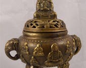 Chinese Bronze Censer, Ming Xuande Mark, Later Buddha Imagery, Import, Qing, Republic, Incense, China,