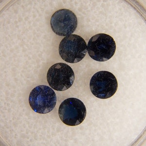 Natural,Sapphires, 5 mm Diameter,Bright Blue color, 4.56 carats, Round shape, Faceted, Unheated,