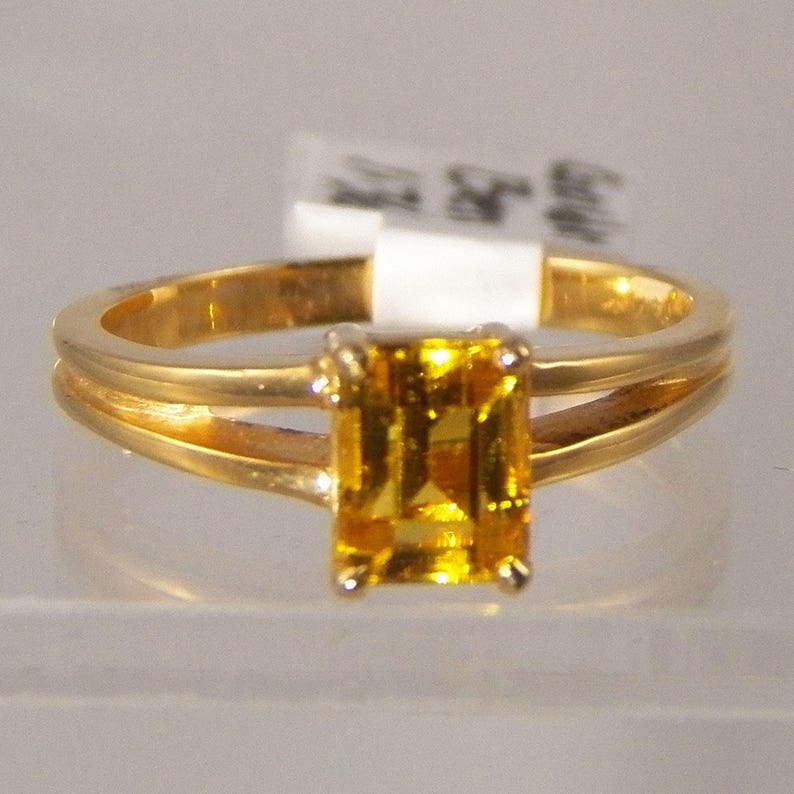 Appraised Value 583 14k Vintage Natural Golden Beryl Solitaire Ring Yellow Rectangular Cut Golden Beryl,1.04 ct 14k yellow gold