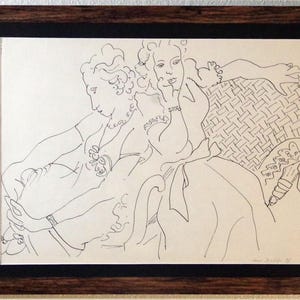 Henri Matisse, 1933 Heliogravure, Two Women on a Couch, Matted, Framed, COA, Provenance, Superb Condition, Antique, Vintage,Provenance,