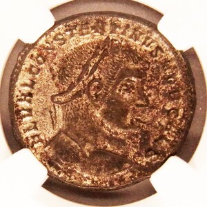 Constantine the great, NGC Ch XF, ad 307 to 337, AE Bi Nummus, Heraclea, Silvering, Roman Imperial, ancient coin, certified, Guaranteed,