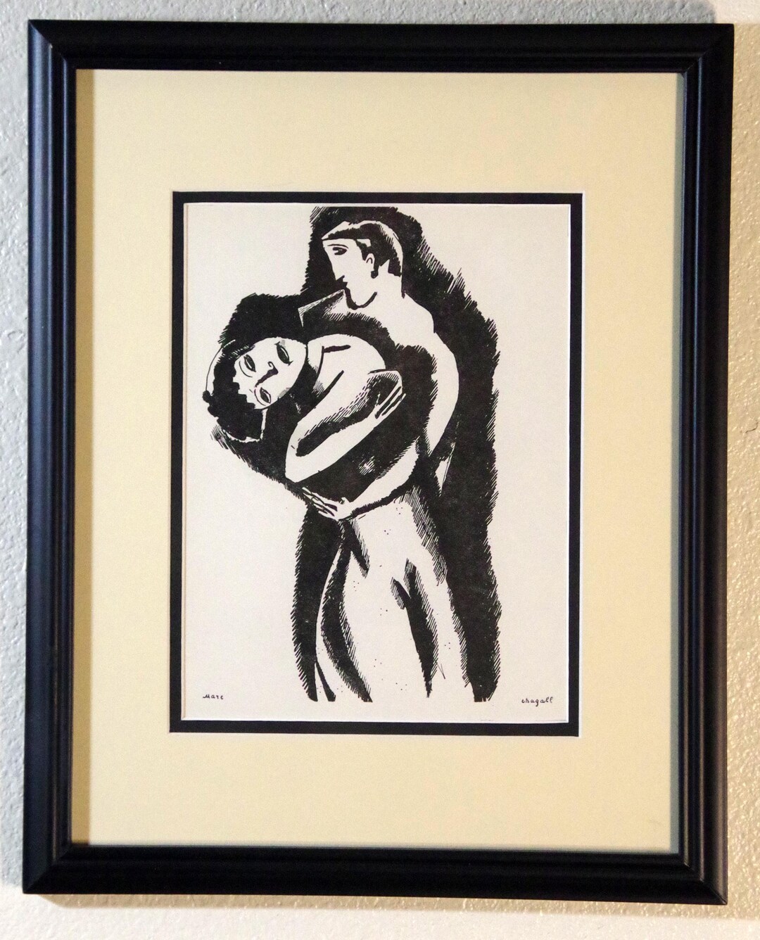 Marc Chagall, 1950,lithograph, the Dancing Couple, Signed, Matted and ...