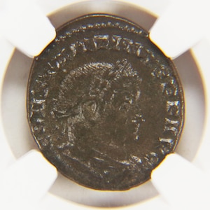 Constantine the great, NGC Ch XF, AD 307 - 337, Bi Reduced Nummus, Trier Mint, Roman Imperial, Roman Coin, Certified