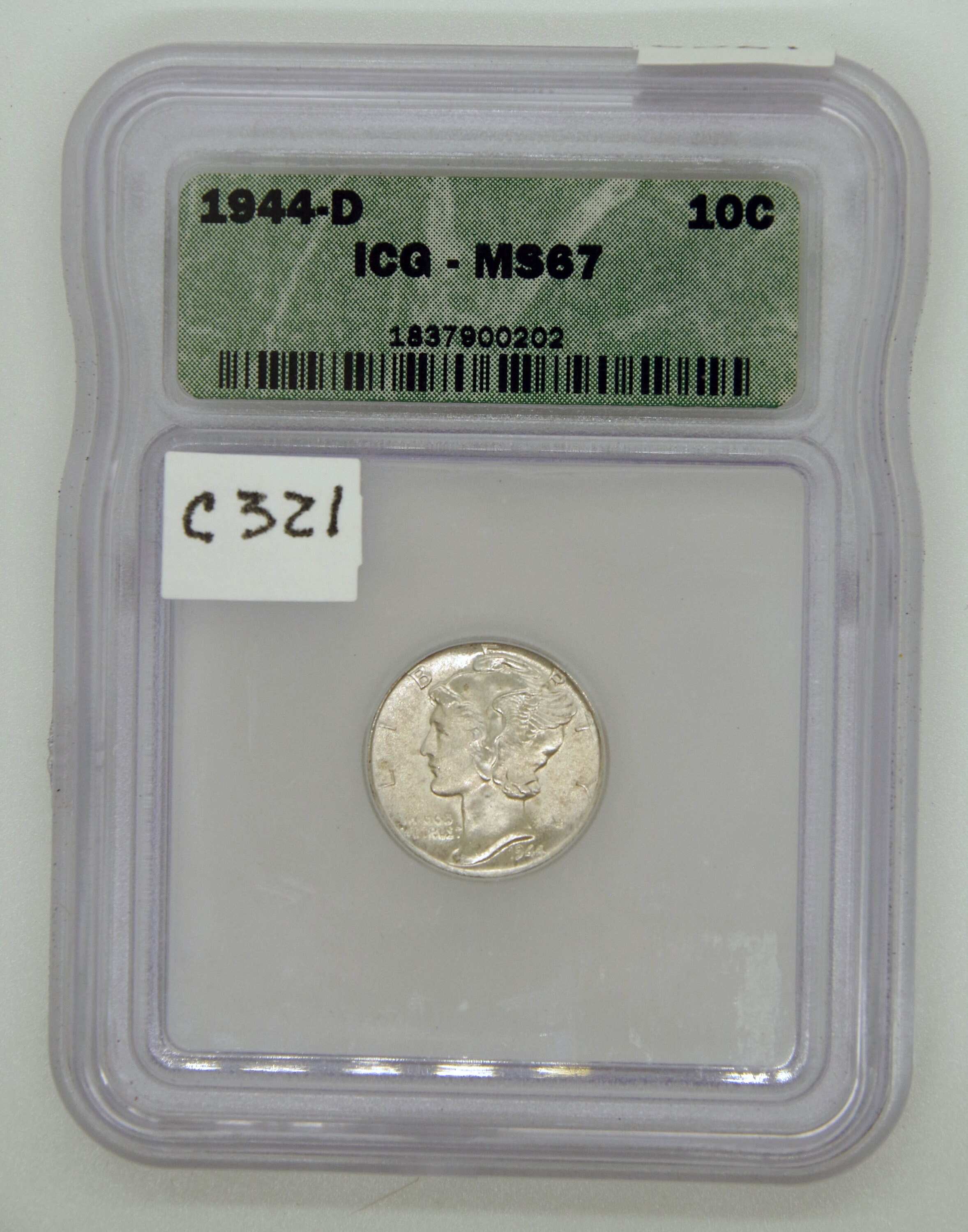 1944 D Mercury Silver Dime, ICG MS67, Gem Uncirculated, Graded in Holder,  American Coin, Silver, ICG, Certified - Etsy