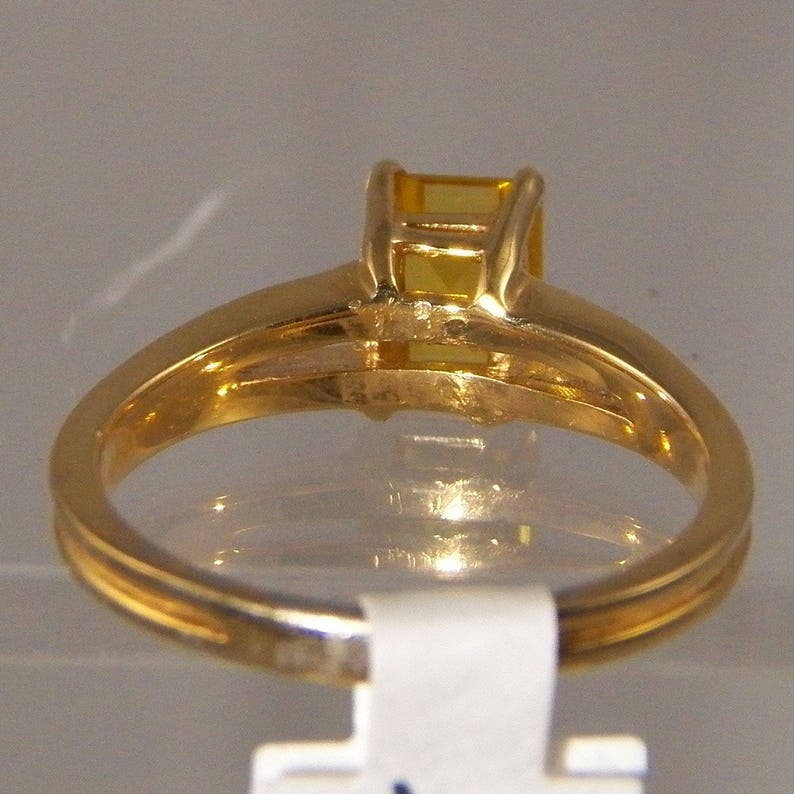 Appraised Value 583 14k Vintage Natural Golden Beryl Solitaire Ring Yellow Rectangular Cut Golden Beryl,1.04 ct 14k yellow gold