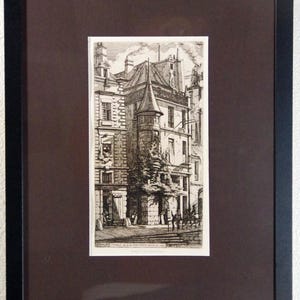 1880 Etching, Charles Meryon – (1821 – 1868), Etching, Hamerton, French, Original, COA,  Antique, Vintage, Mint, Matted, Framed, Provenance,