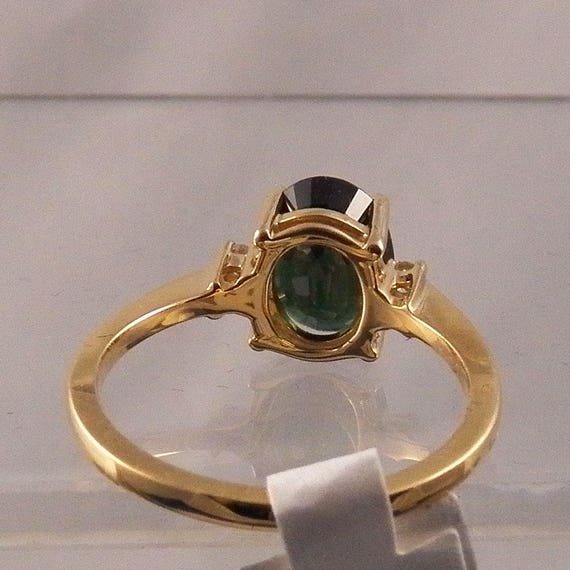 Blue Green Indicolite Tourmaline Ladies Ring, Dia… - image 3