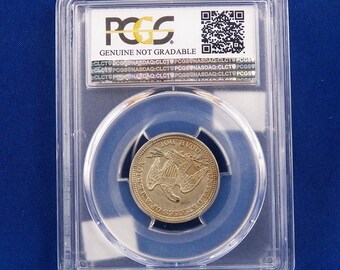 1854 年 着席した自由の女神像 25 セント、矢印付き、AU 詳細、PCGS