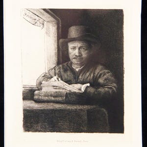 Rembrandt, Etching, 1880, Hamerton, Matted, Framed, COA, Original Plate CC1650, Heliogravure, Antique, Provenance, Near Mint, Very Rare,