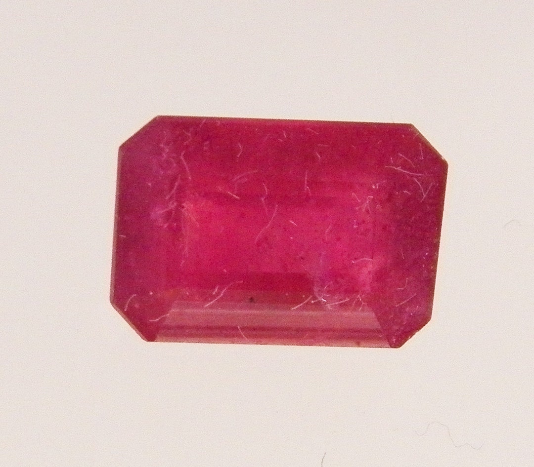 Natural, Ruby, Red Color, I, Emerald Cut, Faceted, Nice Color, July ...
