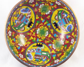 Qing Dynasty Cloisonne Bowl, China, Oriental,Superb Condition, No Dents, Quality Work
