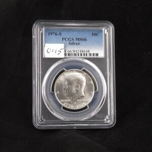 1976 S ケネディ シルバー ハーフ ドル、PCGS MS66、ホルダーにグレーディング済み、ジェム アンサーキュレート、バイセンテニアル コイン