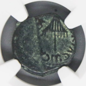 Herod Agrippa 1, NGC CH F, Bronze Prutah, 37 - 44 AD, Judea, Under Claudius, Roman Imperial, Ancient Coin, Certified, Guaranteed, Herod,