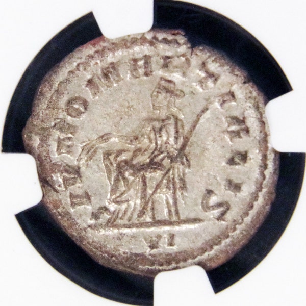 Trebonianus Gallus, NGC XF, 251-253. Double Denarius, Antioch, Silver, Roman Imperial, Ancient coin, Certified, Guaranteed,