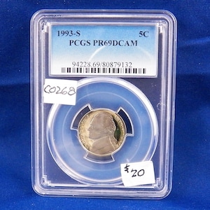1993 S JEFFERSON NICKLE, Gem Cameo Proof, PCGS PR69DCAM, Graded in Holder, American Coin, Proof, Cameo,