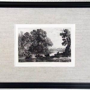 1880 Etching, Claude Lorrain (1600 – 1682)  The Herdsman, Original plate CC1650, Matted, Framed, COA, Provenance, Antique, Vintage, Mint