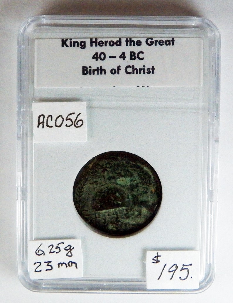 King Herod The Great 8 Prutah Bronze Coin 40 To 4 Bc Very Rare Biblical Coin Birth Of Christ Ancient Coin