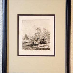 1880 Etching, Karel Dujardin (1626 1678)   ,  Matted, Framed, COA, French Master, Antique, Vintage, Mint, Hamerton, Etcher,