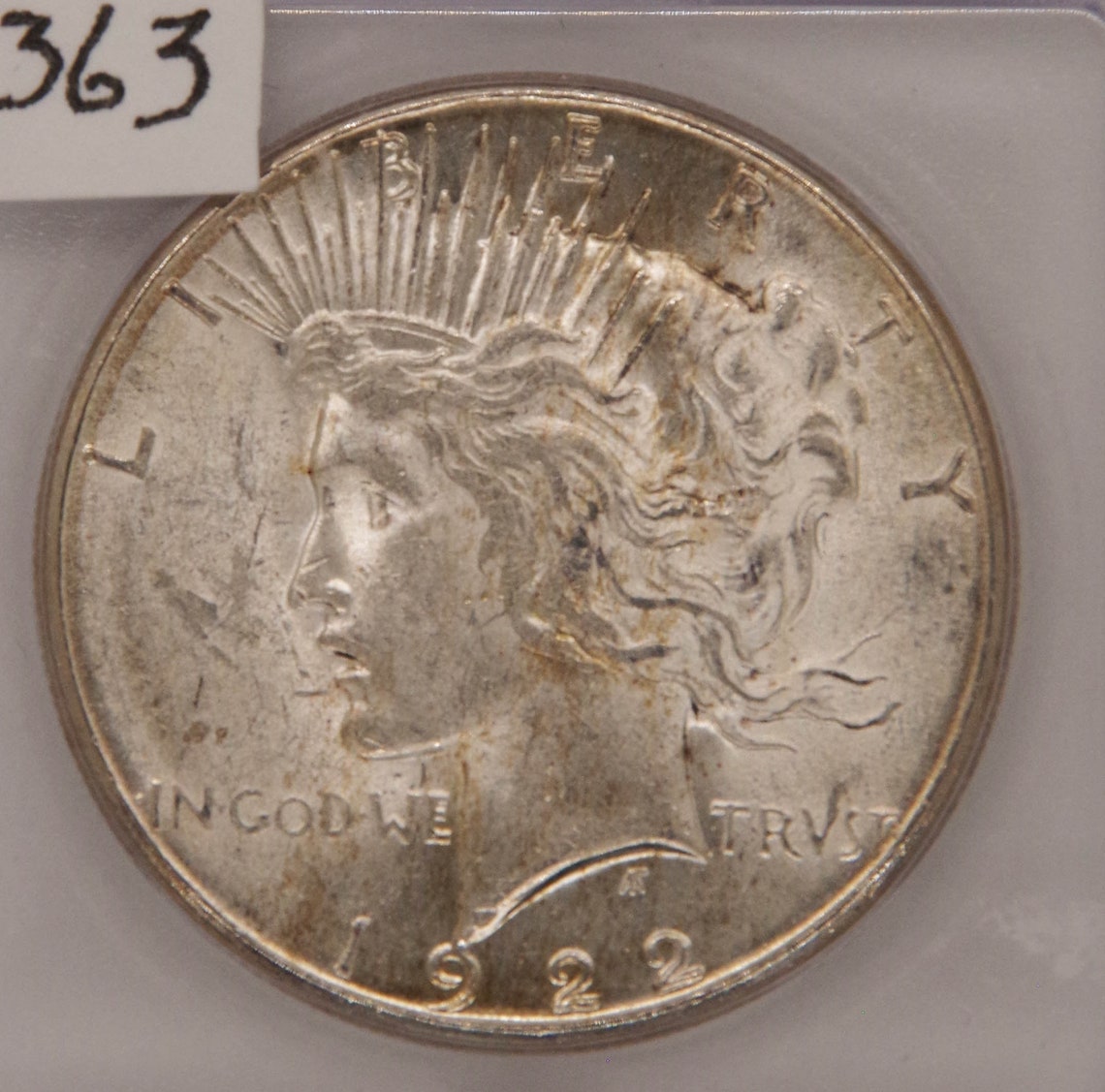 1922 S Peace Silver Dollar ICG Certified MS63 Graded in - Etsy