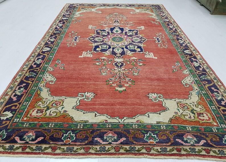 4 X7 Turkish Rug Oushak Kitchen Decor Oriental - 4 X 7 Bathroom Rug 4 X7 Turkish Rug Oushak Kitchen Decor Oriental - 4 X 7 Bathroom Rug
