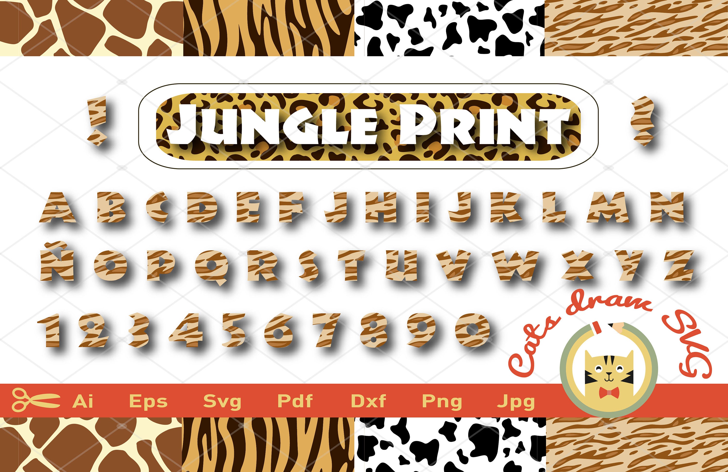 font svg jungle svg jungle alphabet svg abecedario svg etsy