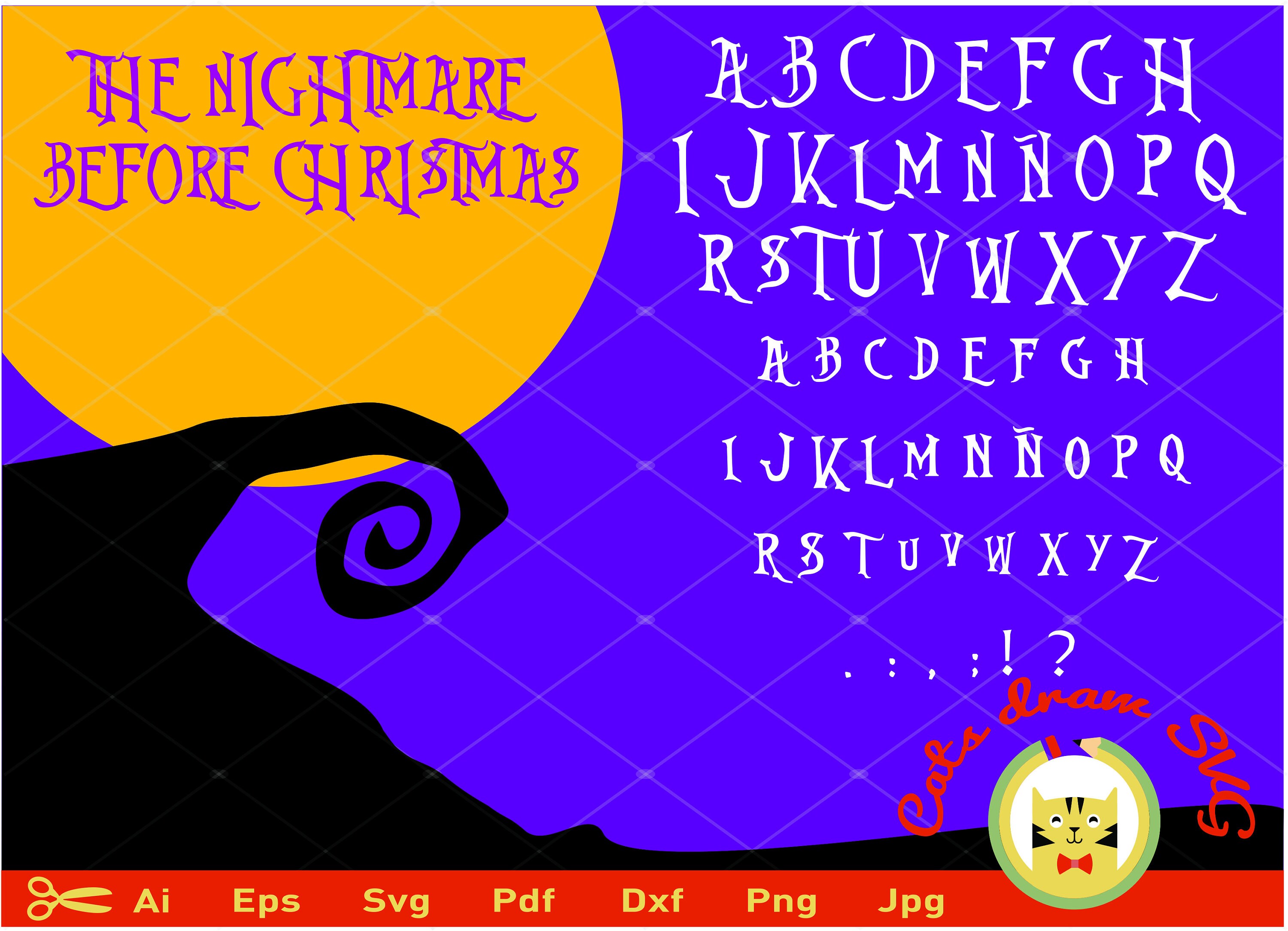 fonts svg alphabet svg The Nightmare Before Christmas svg Etsy