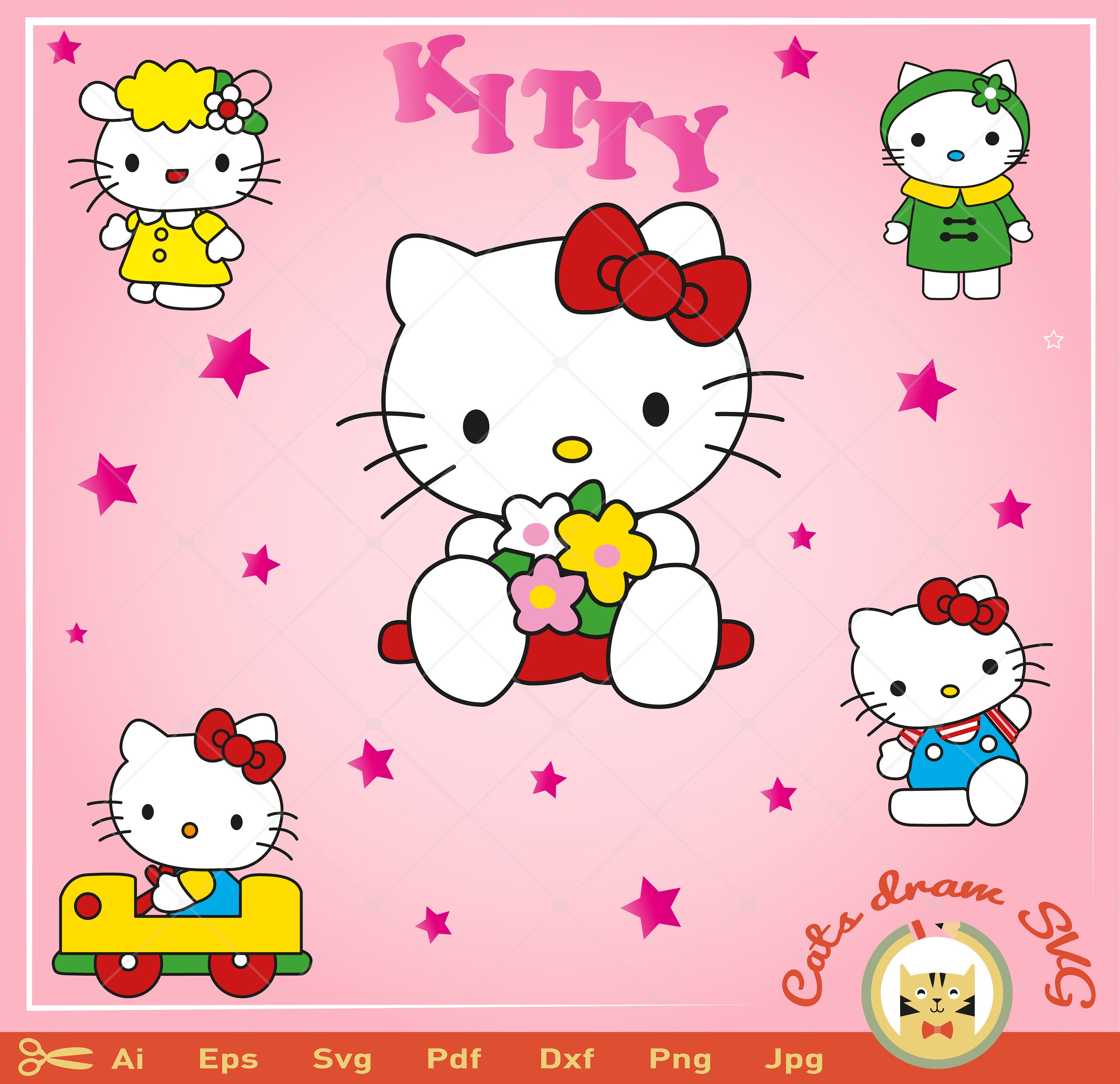 hello kitty svg hello kitty svg archivo digital cortar | Etsy