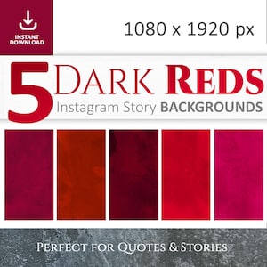 5 Shades of Dark Red Grunge Instagram Stories Backgrounds, Burgundy Texture 1080x1920 (Digital Download)