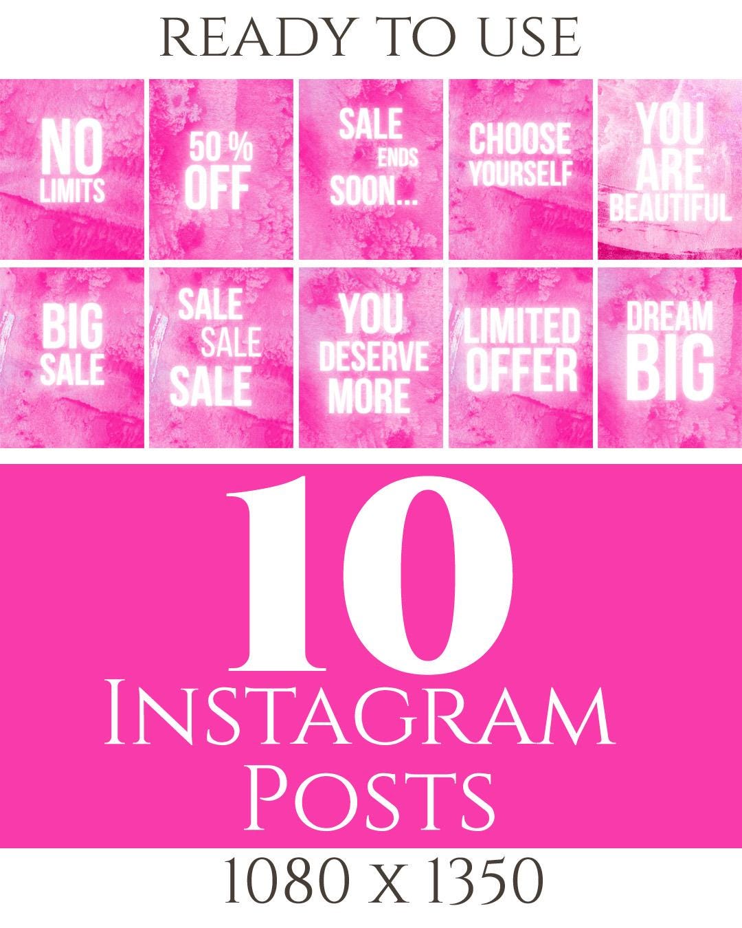 Pretty Ig Posts Pink Instagram Posts for Beauty & Self Love – 10 Feminine Canva Style ...