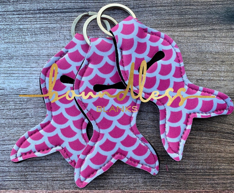Chapstick Holder Keychain Pink Mermaid Tail l lip balm holder l Party Favor l Team Gift l Personalized Key Ring l Cozy l