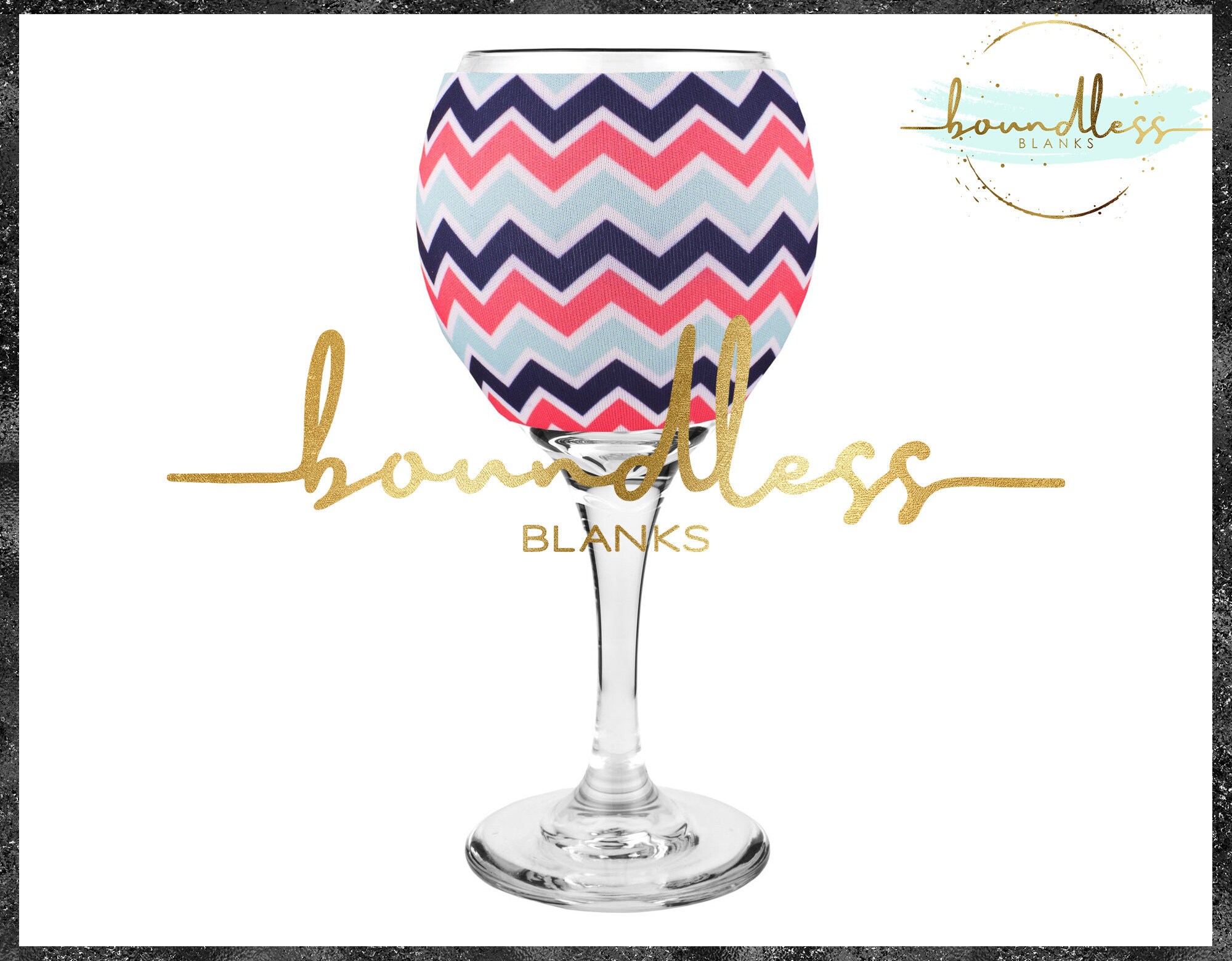Multi Chevron Wine Glass Sleeve l Custom Cozy l HTV Vinyl Etsy