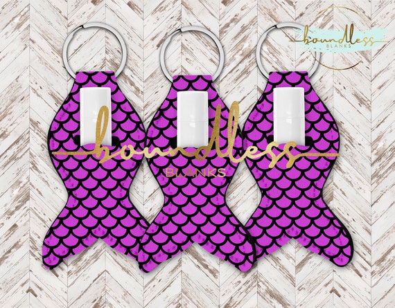 Chapstick Holder Keychain Pink Mermaid Tail l lip balm holder l Party Favor l Team Gift l Personalized Key Ring l Cozy l