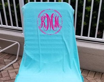 Beach Chair Cover; Pool Chair Cover; Monogrammed Beach; Chair Cover; Lounge Chair Cover; Microfiber Quick Dry Fabric; Pool Chair Saver